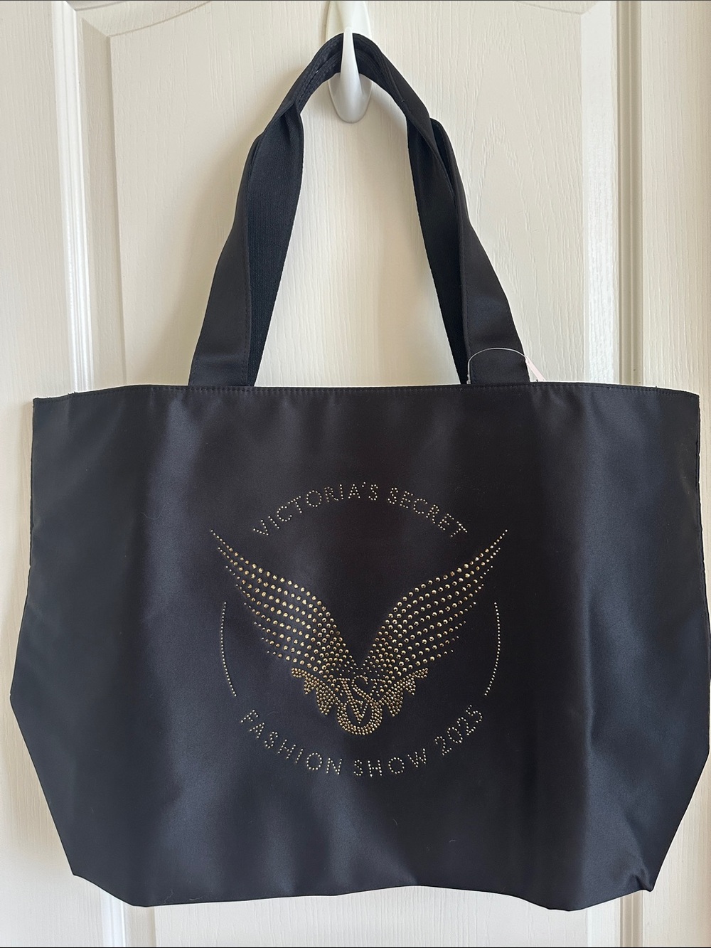 Victoria's Secret Black Tote with Gold Studded Wing Logo
